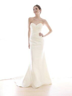 Size 24W satin ruched fitted wedding dress